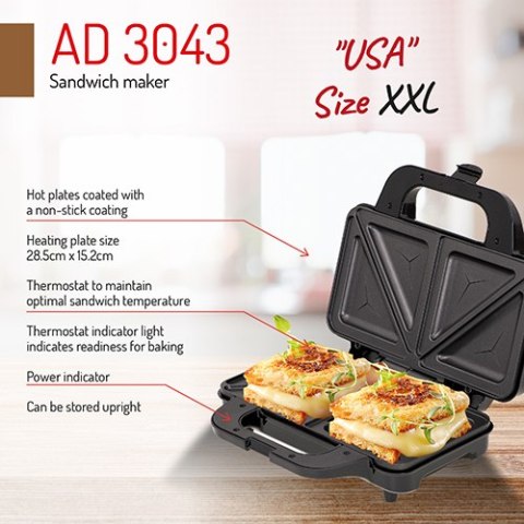AD 3043 Opiekacz do kanapek. rozmiar usa xxl AD 3043 Opiekacz do kanapek. rozmiar usa xxl