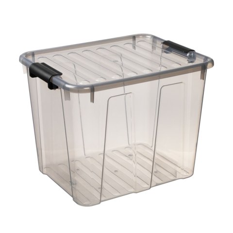 Pojemnik z pokrywą Plast Team Home Box 40L transparentny szary