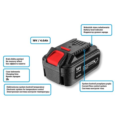 Akumulator Energy+ 18V, Li-Ion 4.0Ah Akumulator Energy+ 18V, Li-Ion 4.0Ah