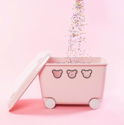 Pojemnik na zabawki 55L BranQ Teddy różowy Pojemnik na zabawki 55L BranQ Teddy różowy