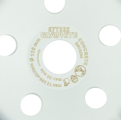 Tarcza diamentowa szlifierska, 1 segment, 125 x 22.2 mm, na sucho Tarcza diamentowa szlifierska, 1 segment, 125 x 22.2 mm, na sucho