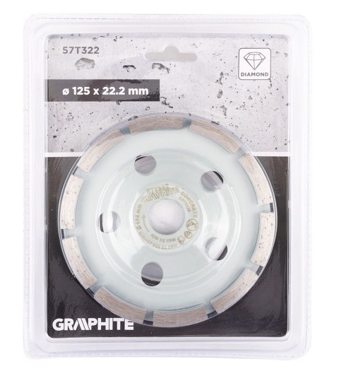 Tarcza diamentowa szlifierska, 1 segment, 125 x 22.2 mm, na sucho Tarcza diamentowa szlifierska, 1 segment, 125 x 22.2 mm, na sucho