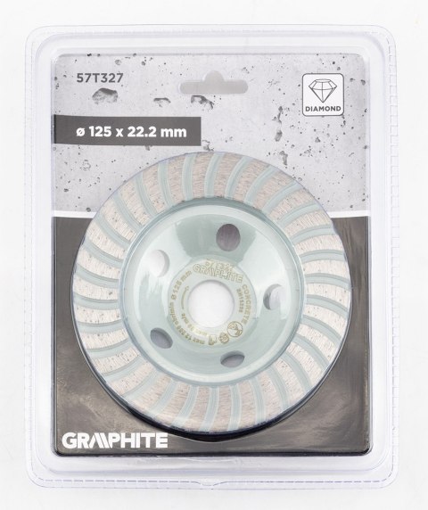 Tarcza diamentowa szlifierska, turbo, 125 x 22.2 mm, na sucho Tarcza diamentowa szlifierska, turbo, 125 x 22.2 mm, na sucho