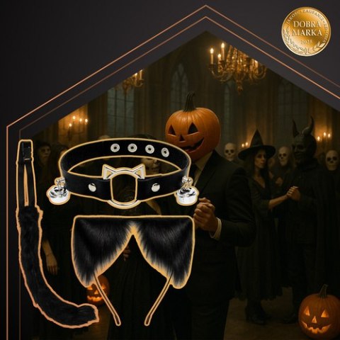 Strój kota/lisa 3el. czarny Ruhhy 26587