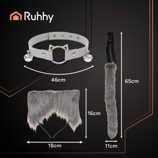 Strój kota/lisa 3el. szary Ruhhy 26586