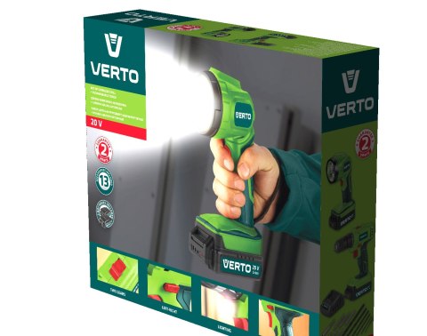 Wiertarko-wkrętarka akumulatorowa 2 x 20V, Li-Ion/1.5Ah, walizka + Latarka Wiertarko-wkrętarka akumulatorowa 2 x 20V, Li-Ion/1.5Ah, walizka + Latarka