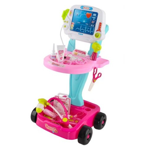 Zestaw małego doktora - wózek różowy 26556