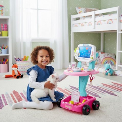 Zestaw małego doktora - wózek różowy 26556