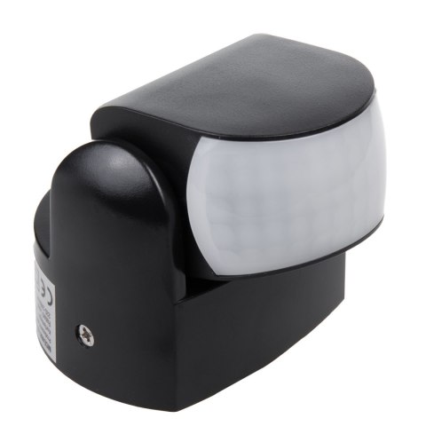 Czujnik ruchu PIR Maclean, na podczerwień, IP65, czarny, zasięg 12m, max. obiążenie 800/1200W, MCE468 B,