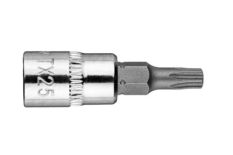 Końcówka Torx TX25 na nasadce 1/4", krótka, 37 mm