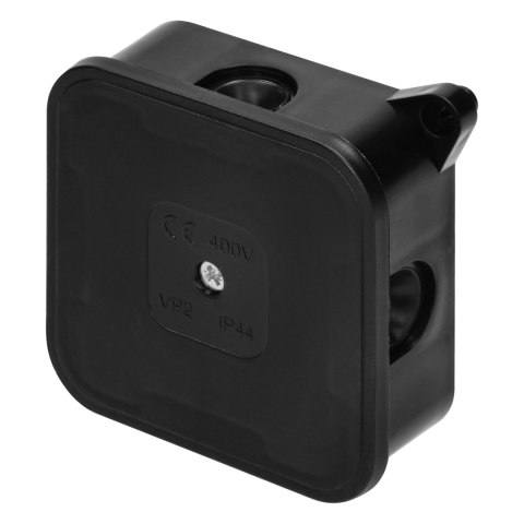 Puszka n/t ECO, IP44, 400V, 4 dławnice gumowe, 85x85x35mm, czarna, 60 szt.