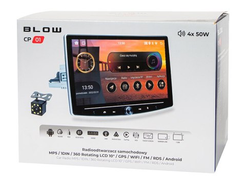78-348# Radio blow cp01 1din 10" android/wifi/gps/carplay obrotowe