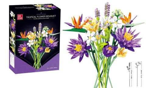 Klocki Konstrukcyjne Bukiet Kwiaty Tropikalne 890 el.