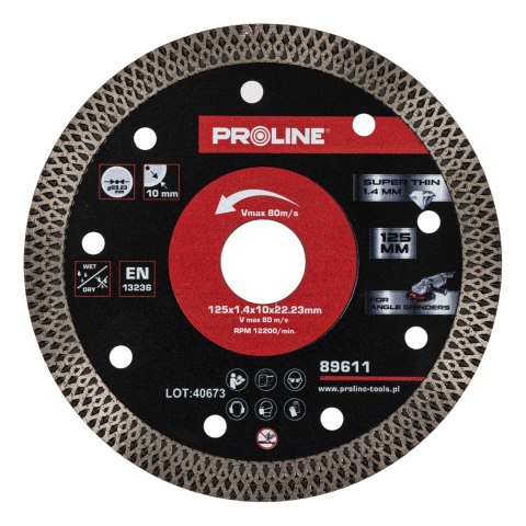 Tarcza diamentowa do cięcia,cienka,125*1.4*10*22.23,proline