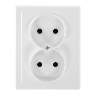Gniazdo podwójne p/t 2x2P Malta, 16A, 250V, PT-5M, biały