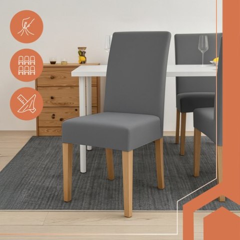 Pokrowce na krzesła- 6 szt.ciemnoszare Ruhhy 25990