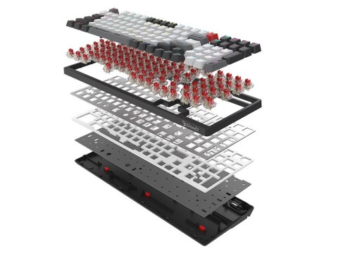 Klawiatura mechaniczna A4TECH BLOODY WS98 Grey WRLS (BLMS RED Plus Switches)