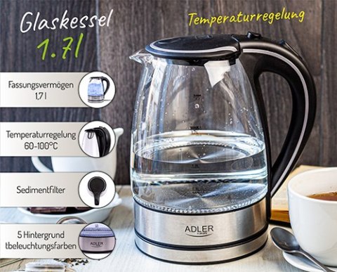 AD 1225 Czajnik szklany 1,7 l AD 1225 Czajnik szklany 1,7 l