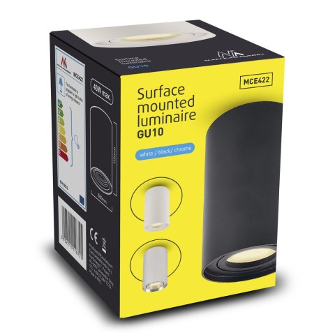 Tuba / oprawa natynkowa Maclean, punktowa, halogenowa, okrągła, aluminiowa, GU10, 80x115mm, kolor biały, MCE422 W