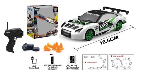 Auto Sportowe Zdalnie Sterowane Wymienne Koła Biało- Zielone Auto Sportowe Zdalnie Sterowane Wymienne Koła Biało- Zielone