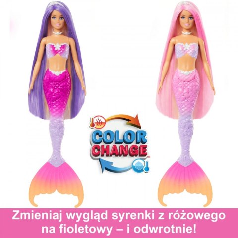 Lalka barbie malibu syrenka zmiana koloru