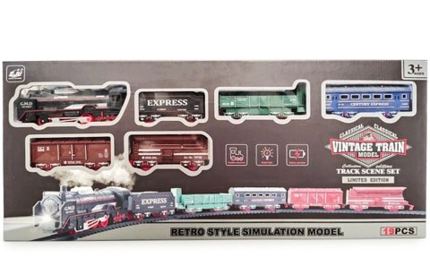 Pociąg vintage z torem 19 elementów Pociąg vintage z torem 19 elementów