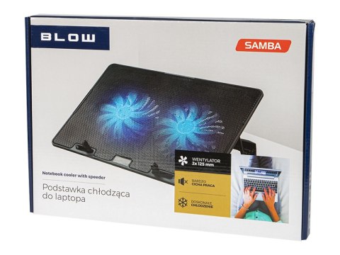 66-364# Podstawka chłodząca laptop 2 fan samba blue