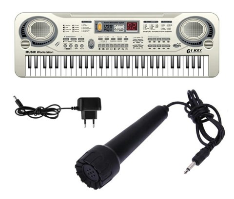 AG278E Keyboard organy z mikr. 61kl silv