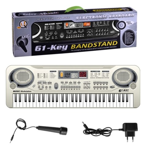 AG278E Keyboard organy z mikr. 61kl silv