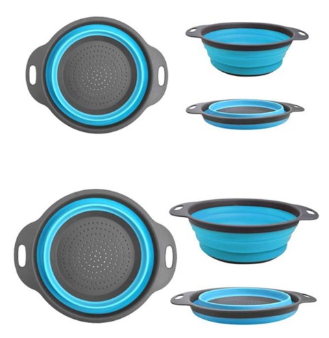 AG659J Durszlak silik. składany 2szt blu