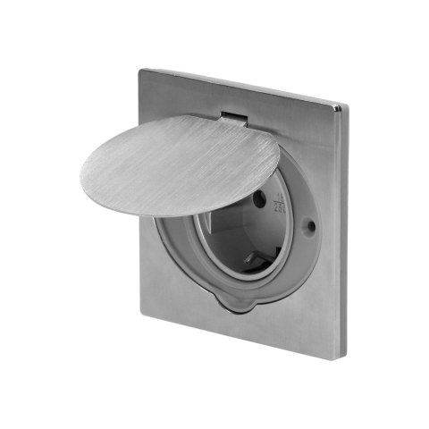 Gniazdo elektryczne, hermetyczne, dopuszkowe, IP44, stal nierdzewna, wersja Schuko Gniazdo elektryczne, hermetyczne, dopuszkowe, IP44, stal nierdzewna, wersja Schuko