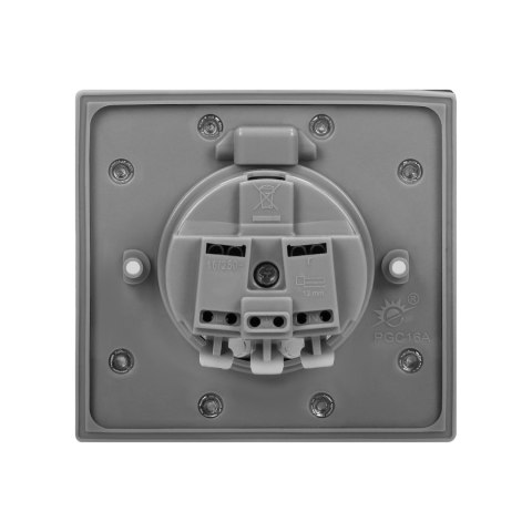 Gniazdo elektryczne, hermetyczne, dopuszkowe, IP44, stal nierdzewna, wersja Schuko Gniazdo elektryczne, hermetyczne, dopuszkowe, IP44, stal nierdzewna, wersja Schuko