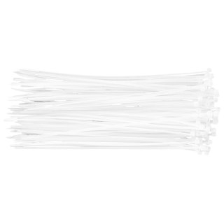 Opaski zaciskowe 2.5 x 200 mm, 100 szt., białe