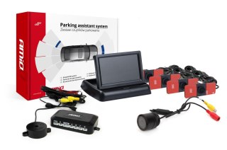 Zestaw czujników parkowania tft02 4,3" z kamerą hd-301-ir 4 sensory czarne wewnętrzne
