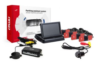 Zestaw czujników parkowania tft02 4,3" z kamerą hd-305-led 4 sensory czarne wewnętrzne