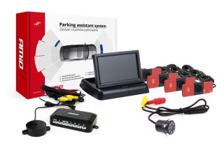 Zestaw czujników parkowania tft02 4,3" z kamerą hd-307-ir 4 sensory czarne wewnętrzne