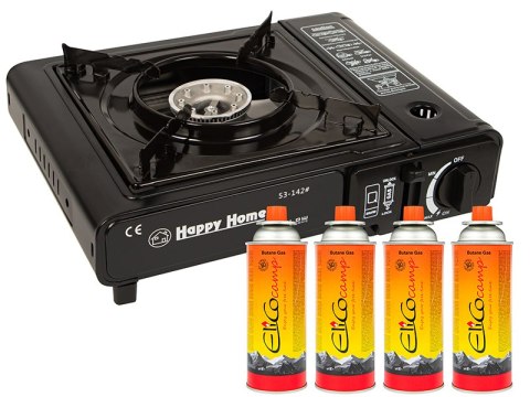 53-212# Kuchenka gazowa turystyczna walizka + 4 kartusze