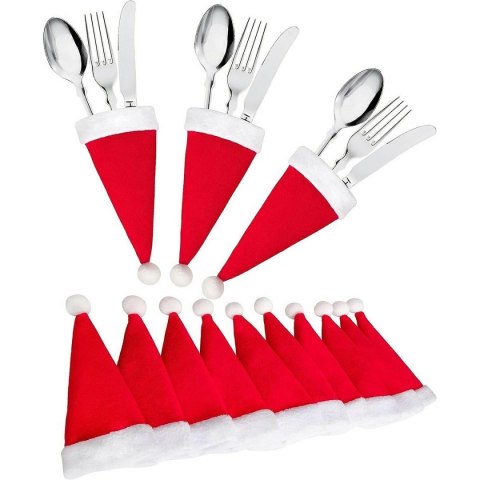 BQ87 Kieszonki na sztućce 6szt czapka mikołaja BQ87 Kieszonki na sztućce 6szt czapka mikołaja