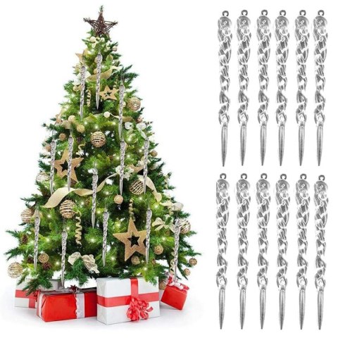 DA300 Sople choinkowe akrylowe 12szt DA300 Sople choinkowe akrylowe 12szt