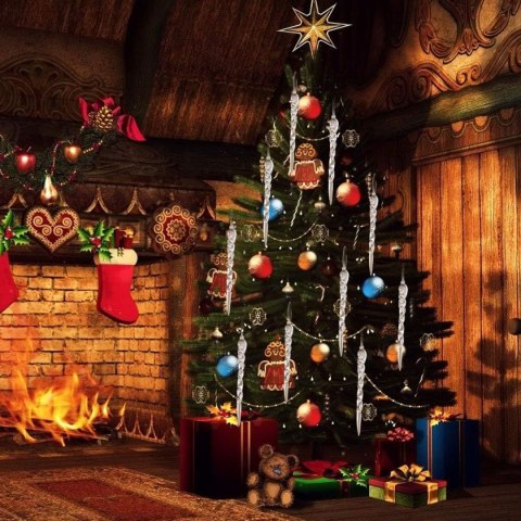 DA300 Sople choinkowe akrylowe 12szt DA300 Sople choinkowe akrylowe 12szt