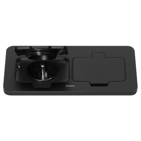 Hermetyczne gniazdo elektryczne podwójne, prostokątne, IP55, czarne