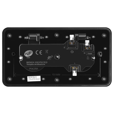 Hermetyczne gniazdo elektryczne podwójne, prostokątne, IP55, czarne