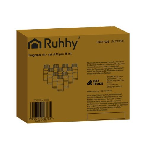 Olejki Zapachowe - zestaw 10szt. 15ml Ruhhy 21938