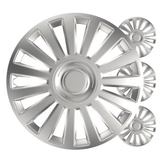 Kołpaki samochodowe 4szt. komplet luxury srebrne 15" cali color box