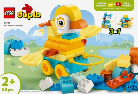 Klocki duplo 10448 3 w 1 zwierzątka na kółkach