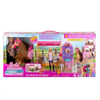 Lalka barbie zestaw ze stajnią, koniem i akcesoriami