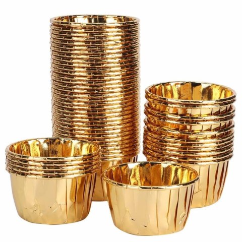 DA517 Foremki, papilotki do babeczek 50szt złote