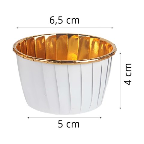 DA517A Foremki, papilotki do babeczek 50szt biało-złote DA517A Foremki, papilotki do babeczek 50szt biało-złote