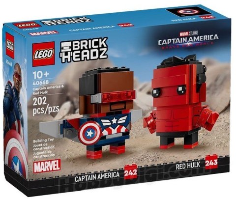 Klocki brickheadz 40668 kapitan ameryka i czerwony hulk
