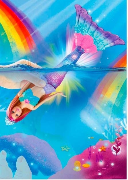 Lalka barbie malibu syrenka migoczące światełka